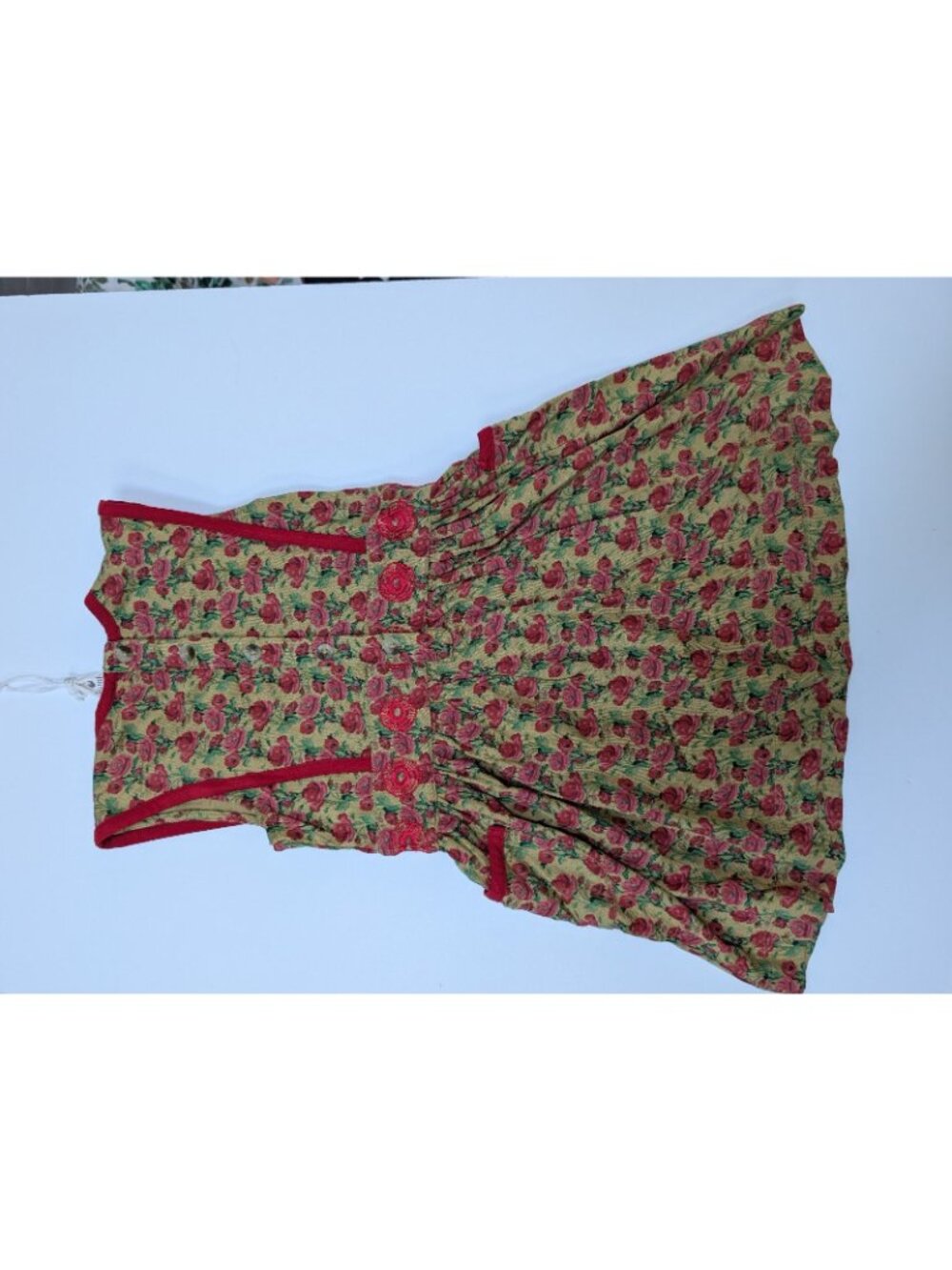 Kate Quinn 2T Gold Climbing Rose Embroidered Dress Floral Fall Autumn - Picture 4 of 4